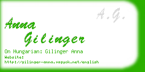 anna gilinger business card